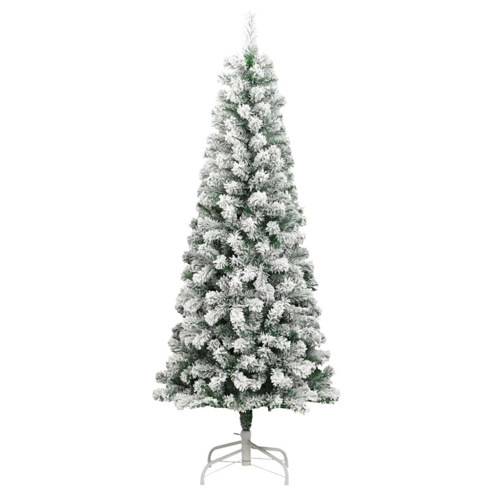 Produktbild för Plast Hingad Julgran med 300 LED-lampor Grön och Vit 240 cm