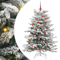 Produktbild för Plast Hingad Julgran med LED -remsljus Vit 150 cm PE och PVC