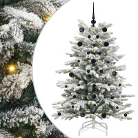 Produktbild för Plast Hingad Julgran med LED -remsljus Vit 150 cm PE och PVC