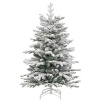 Produktbild för Plast Hingad Julgran med LED -remsljus Vit 150 cm PE och PVC