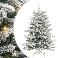 Produktbild för Plast Hingad Julgran med LED -remsljus Vit 150 cm PE och PVC