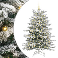 Produktbild för Plast Hingad Julgran med LED -remsljus Vit 150 cm PE och PVC