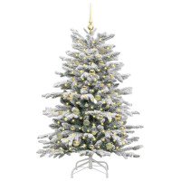 Produktbild för Plast Hingad Julgran med LED -remsljus Vit 150 cm PE och PVC