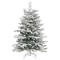 Produktbild för Plast Hingad Julgran med LED -remsljus Vit 150 cm PE och PVC