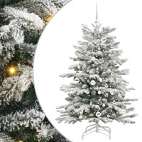 Produktbild för Plast Hingad Julgran med LED -remsljus Vit 150 cm PE och PVC