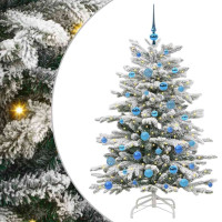 Produktbild för Plast Hingad Julgran med LED -remsljus Vit 150 cm PE och PVC