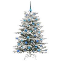 Produktbild för Plast Hingad Julgran med LED -remsljus Vit 150 cm PE och PVC