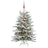 Produktbild för Plast Hingad Julgran med LED -remsljus Vit 150 cm PE och PVC