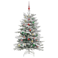 Produktbild för Plast Hingad Julgran med LED -remsljus Vit 150 cm PE och PVC