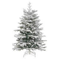 Produktbild för Plast Hingad Julgran med LED -remsljus Vit 150 cm PE och PVC