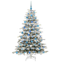 Produktbild för Plast Hingad Julgran med LED -remsljus Vit 180 cm PE och PVC