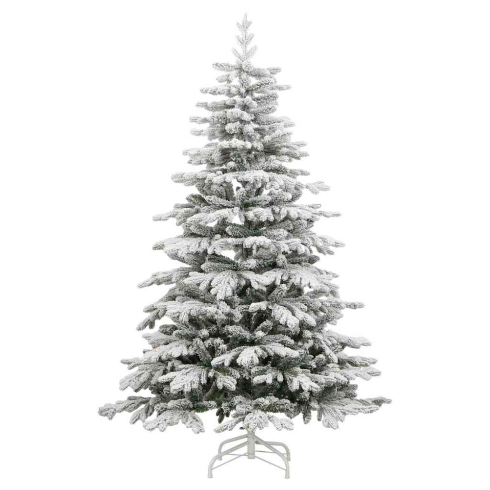 Produktbild för Plast Hingad Julgran med LED -remsljus Vit 180 cm PE och PVC