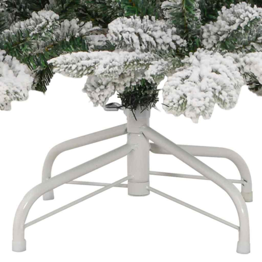 Produktbild för Plast Hingad Julgran med LED -remsljus Vit 210 cm PE och PVC