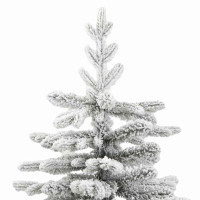 Produktbild för Plast Hingad Julgran med LED -remsljus Vit 210 cm PE och PVC