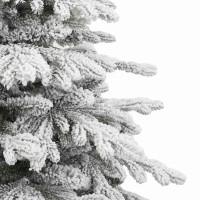 Produktbild för Plast Hingad Julgran med LED -remsljus Vit 210 cm PE och PVC