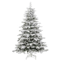 Produktbild för Plast Hingad Julgran med LED -remsljus Vit 210 cm PE och PVC