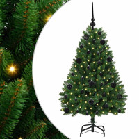 Produktbild för Konstgjord julgran Grön 120 cm PVC och metall