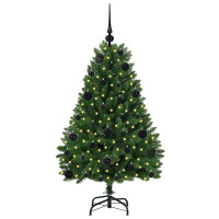 Produktbild för Konstgjord julgran Grön 120 cm PVC och metall