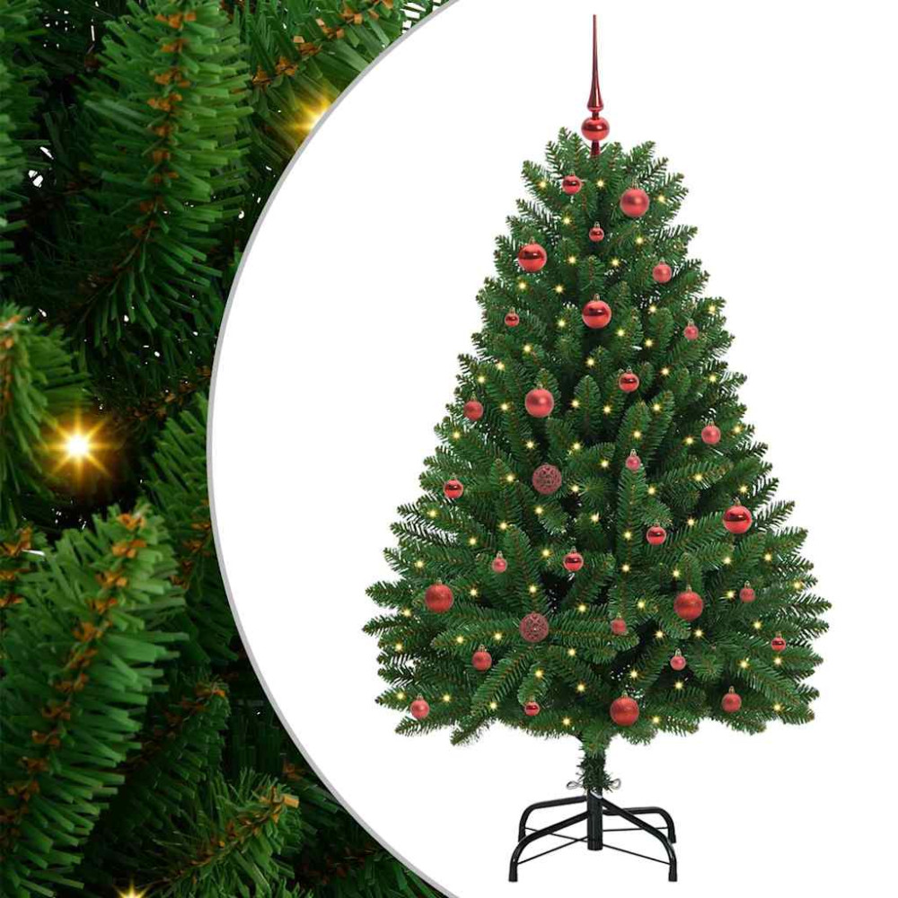 Produktbild för Konstgjord julgran Grön 150 cm PVC och metall