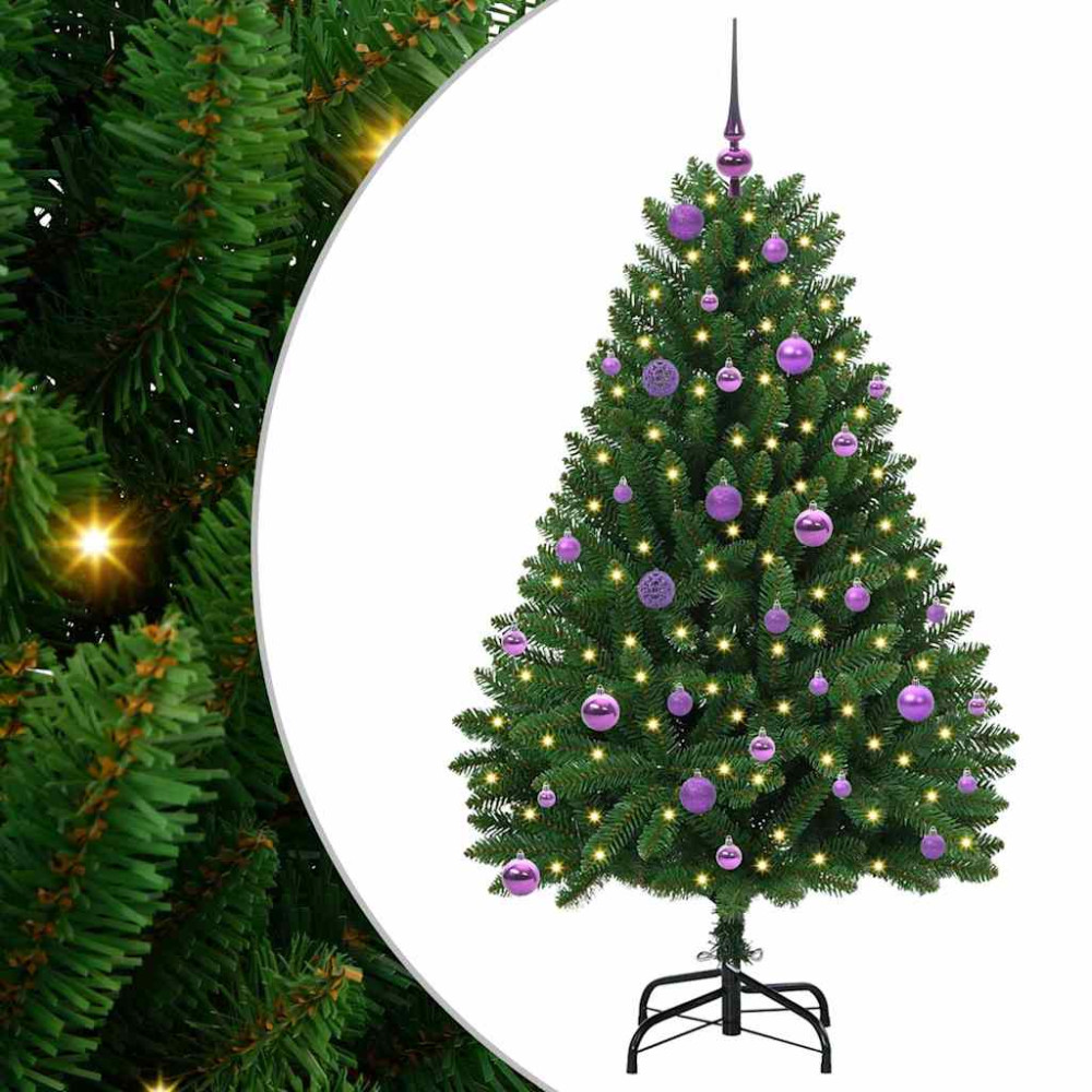 Produktbild för Konstgjord julgran Grön 150 cm PVC och metall