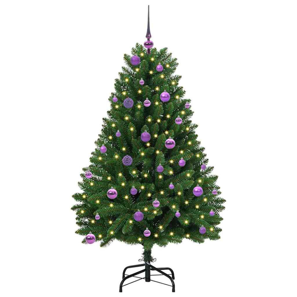 Produktbild för Konstgjord julgran Grön 150 cm PVC och metall