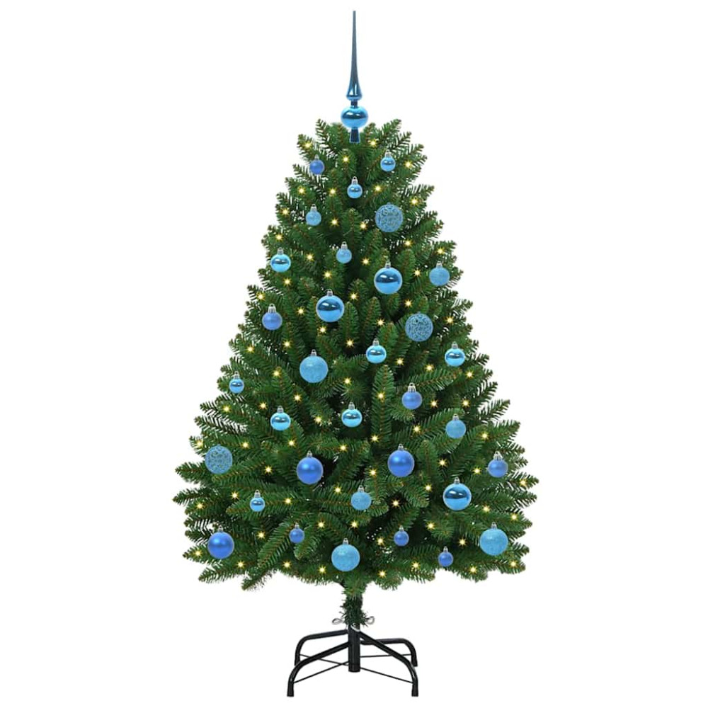 Produktbild för Konstgjord julgran Grön 150 cm PVC och metall