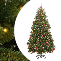 Produktbild för Konstgjord julgran Grön 180 cm PVC och metall