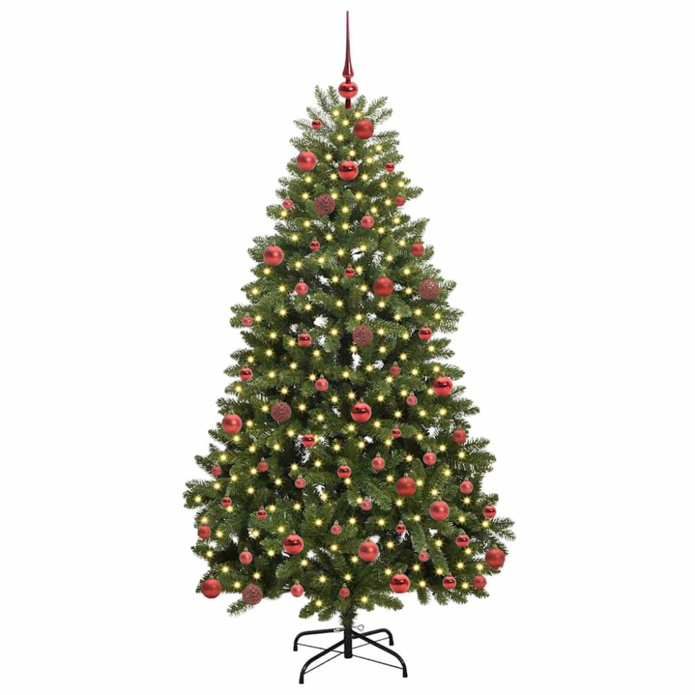 Produktbild för Konstgjord julgran Grön 180 cm PVC och metall