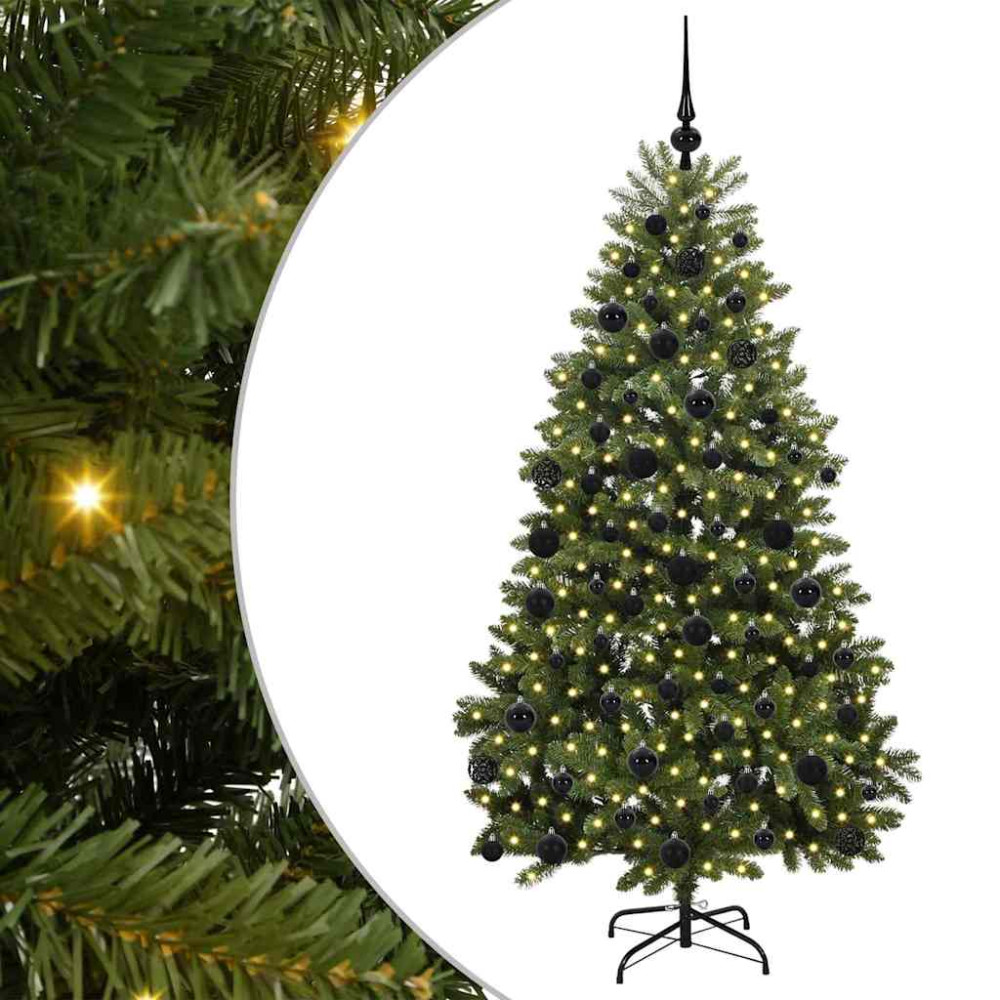 Produktbild för Konstgjord julgran Grön 180 cm PVC och metall