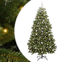 Produktbild för Konstgjord julgran Grön 180 cm PVC och metall