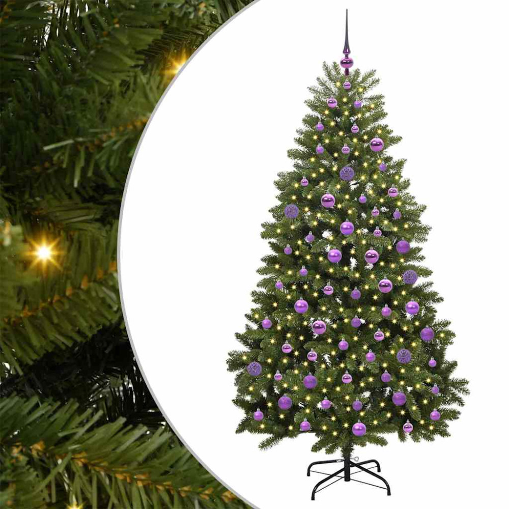 Produktbild för Konstgjord julgran Grön 180 cm PVC och metall