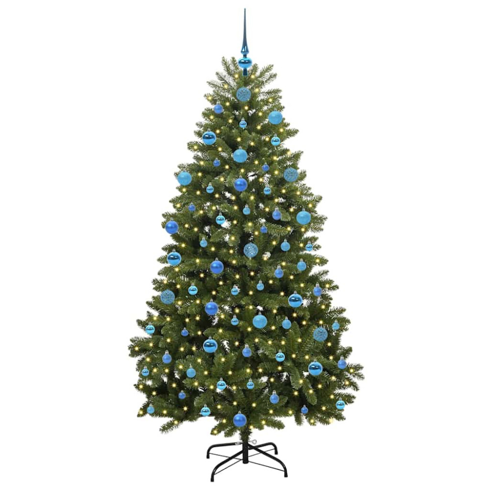 Produktbild för Konstgjord julgran Grön 180 cm PVC och metall