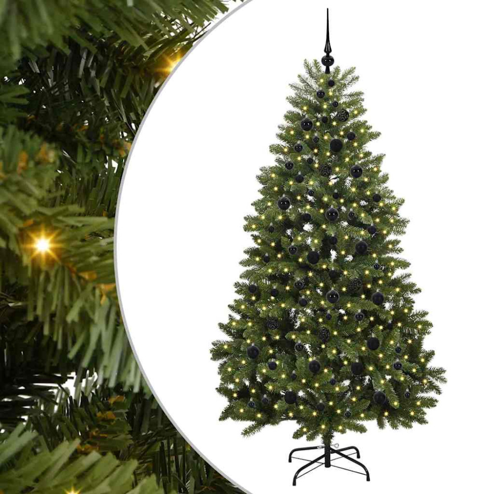 Produktbild för Konstgjord julgran Grön 210 cm PVC och metall
