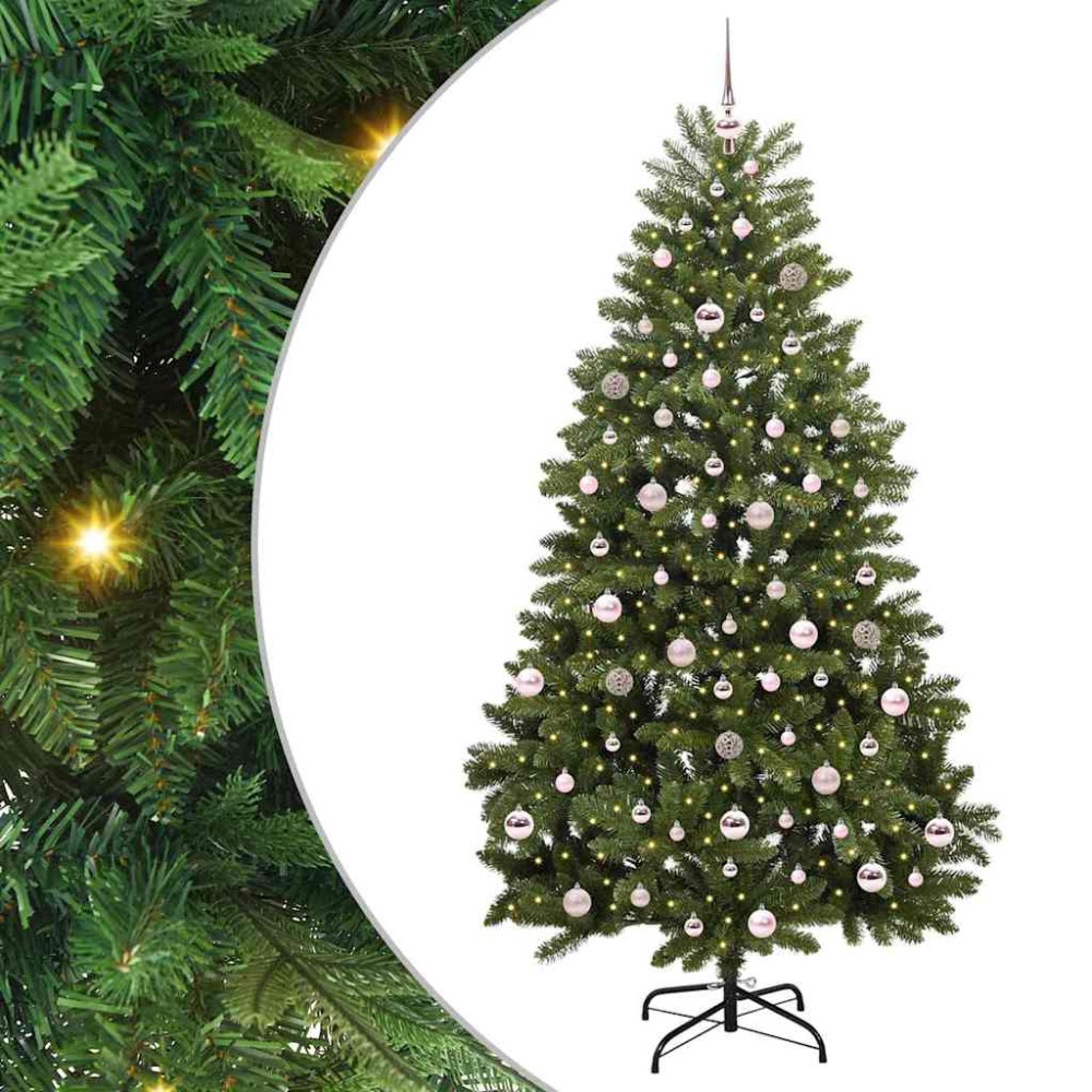 Produktbild för Konstgjord julgran Grön 210 cm PVC och metall