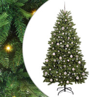 Produktbild för Konstgjord julgran Grön 210 cm PVC och metall