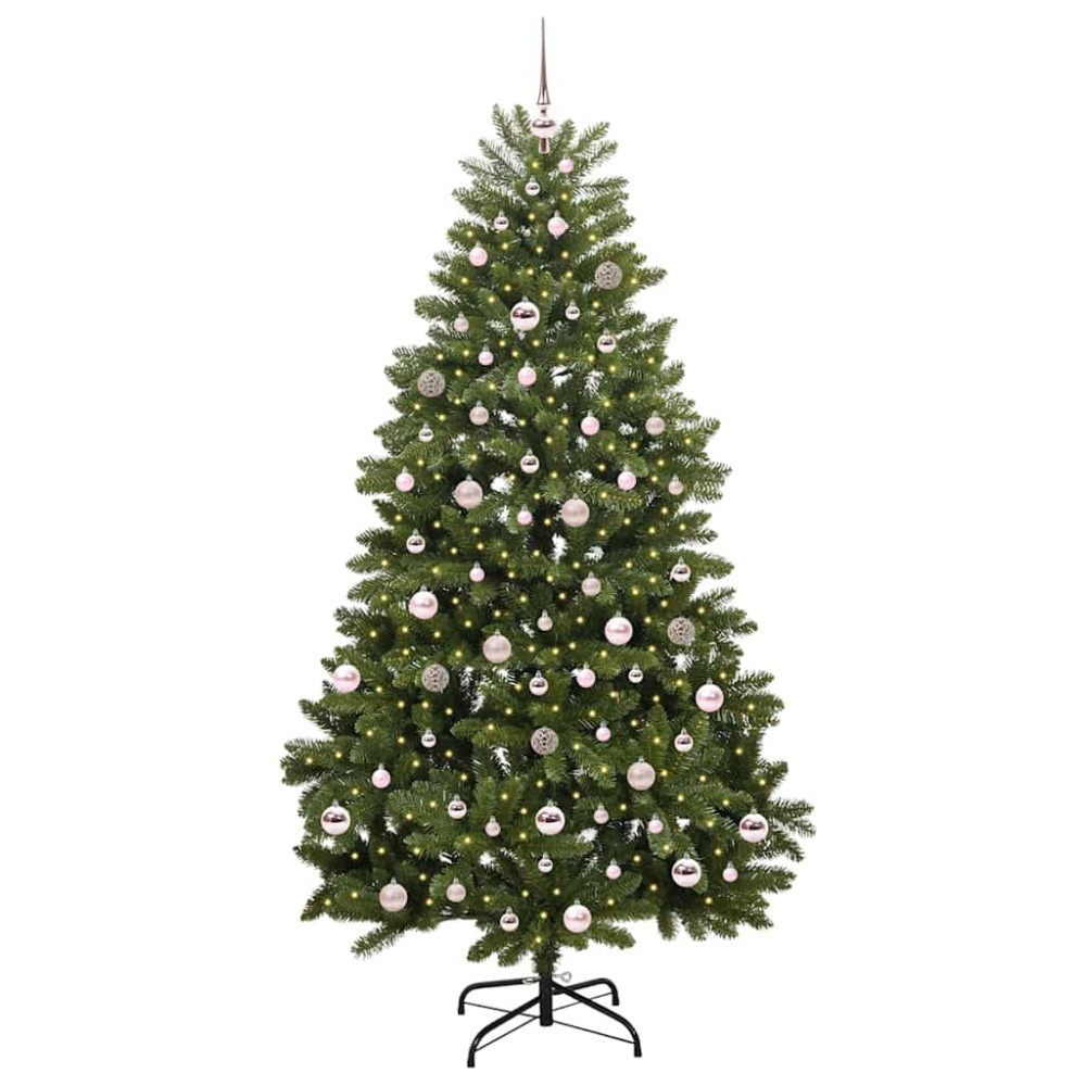 Produktbild för Konstgjord julgran Grön 210 cm PVC och metall