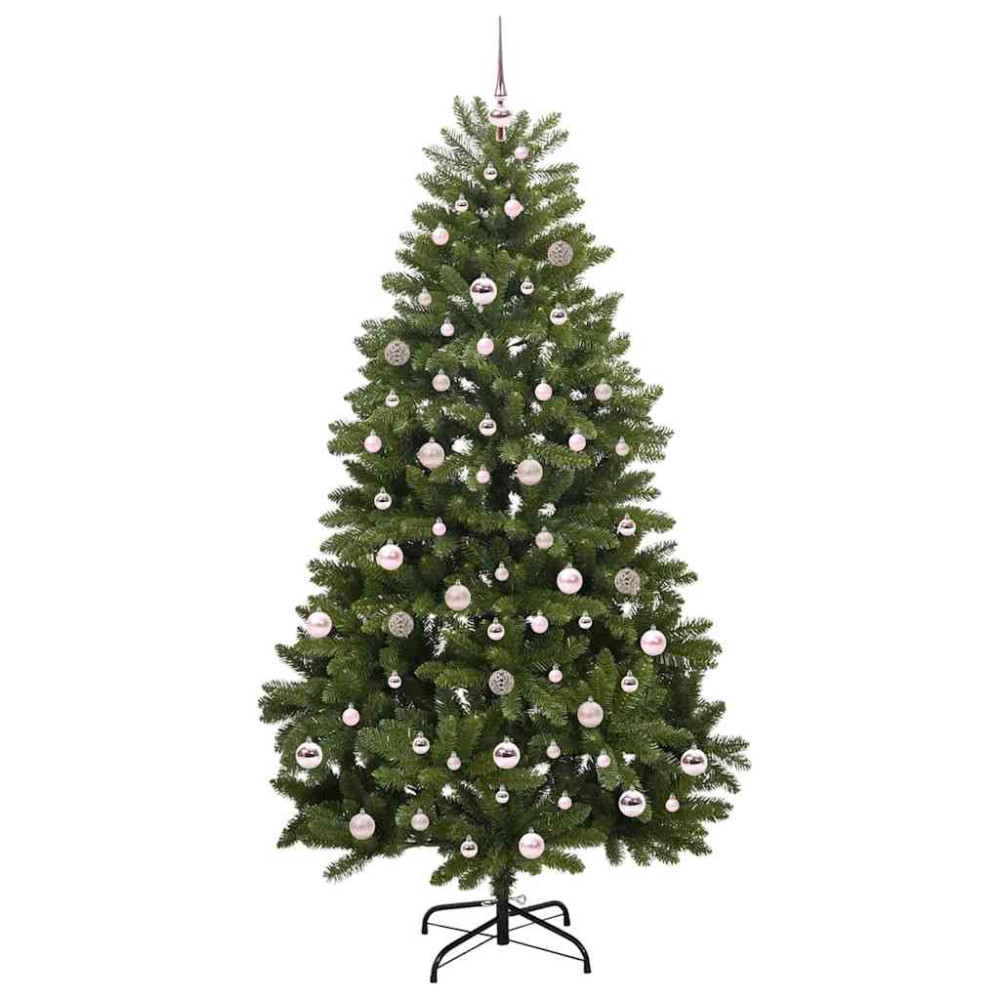 Produktbild för Konstgjord julgran Grön 210 cm PVC och metall