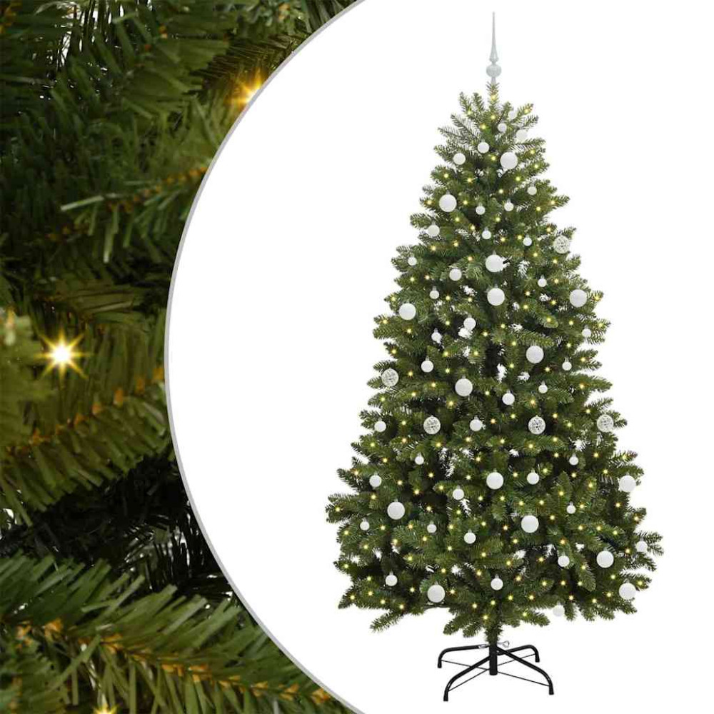 Produktbild för Konstgjord julgran Grön 210 cm PVC och metall