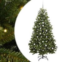 Produktbild för Konstgjord julgran Grön 210 cm PVC och metall
