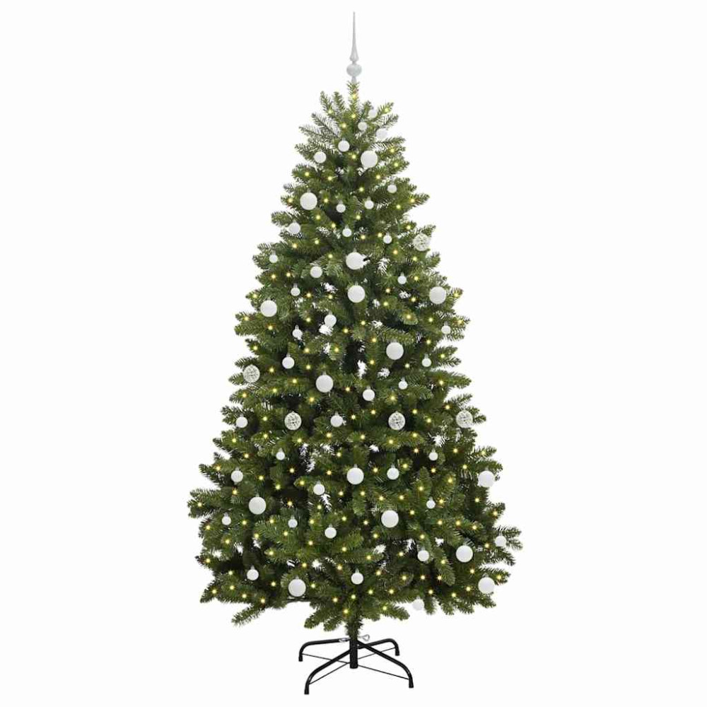 Produktbild för Konstgjord julgran Grön 210 cm PVC och metall