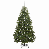 Produktbild för Konstgjord julgran Grön 210 cm PVC och metall