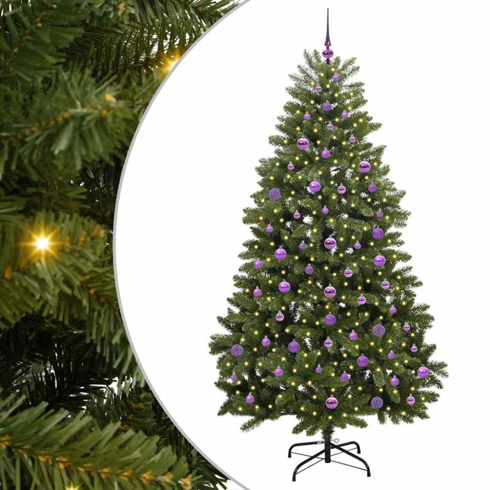 Produktbild för Konstgjord julgran Grön 210 cm PVC och metall