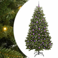 Produktbild för Konstgjord julgran Grön 210 cm PVC och metall