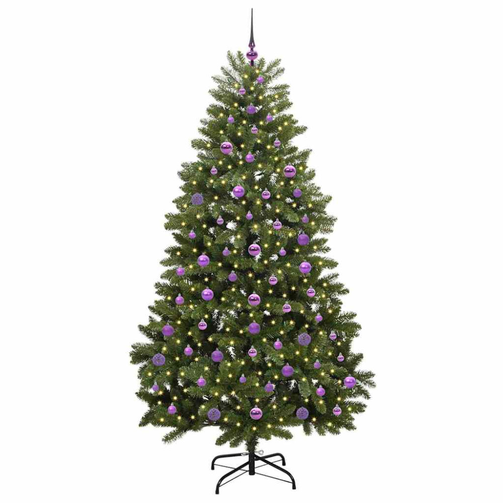 Produktbild för Konstgjord julgran Grön 210 cm PVC och metall