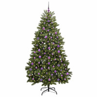 Produktbild för Konstgjord julgran Grön 210 cm PVC och metall
