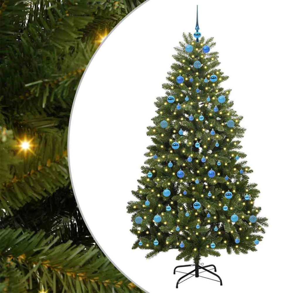 Produktbild för Konstgjord julgran Grön 210 cm PVC och metall