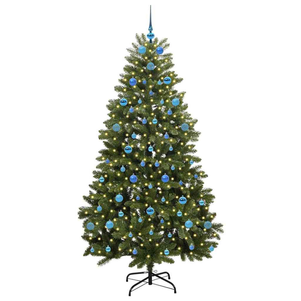 Produktbild för Konstgjord julgran Grön 210 cm PVC och metall