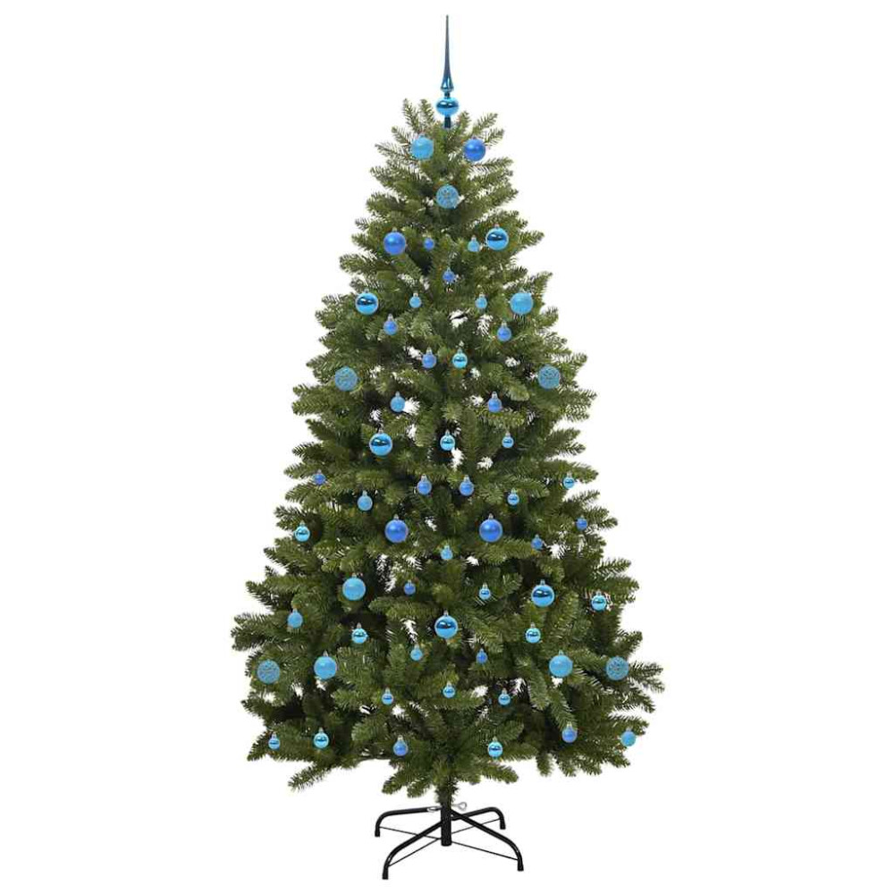 Produktbild för Konstgjord julgran Grön 210 cm PVC och metall