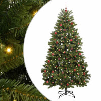 Produktbild för Konstgjord julgran Grön 240 cm PVC och metall