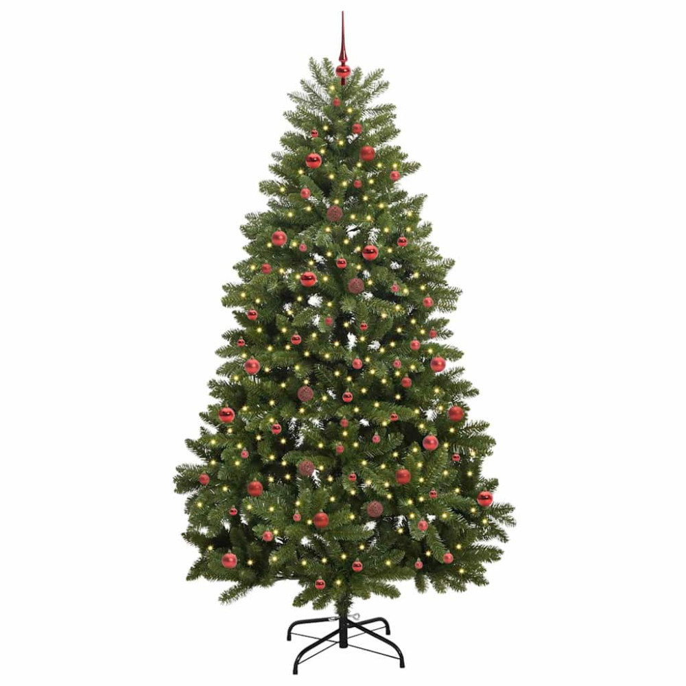 Produktbild för Konstgjord julgran Grön 240 cm PVC och metall